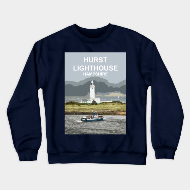 Hurst Lighthouse, Hampshire, New Forest England uk Crewneck Sweatshirt by BarbaraGlebska